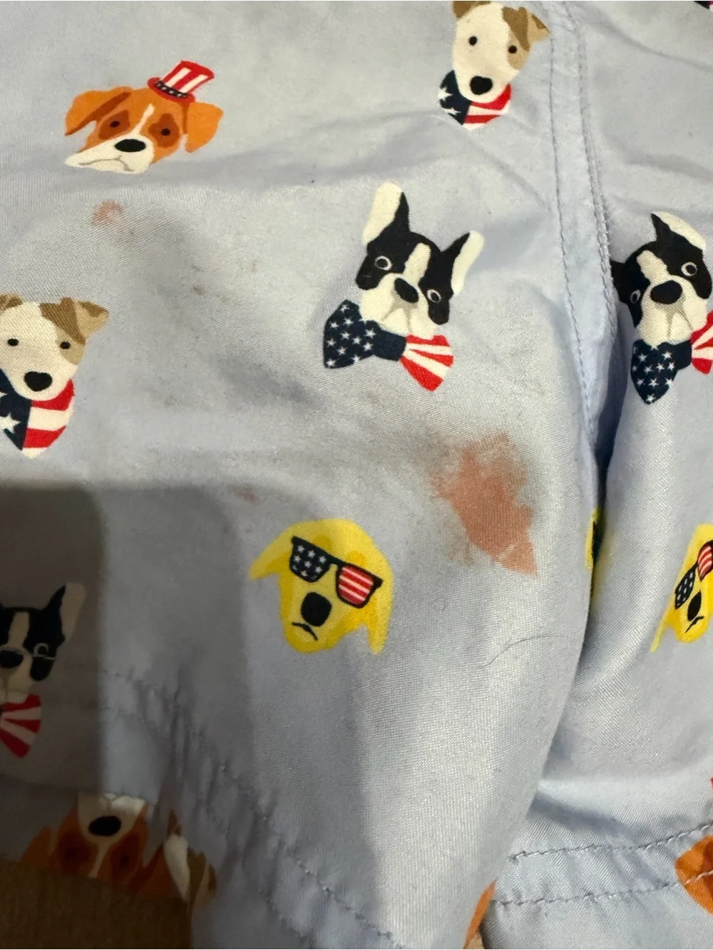 Janie and Jack Light Blue Boys' Dog Print Swim Trunks size 7